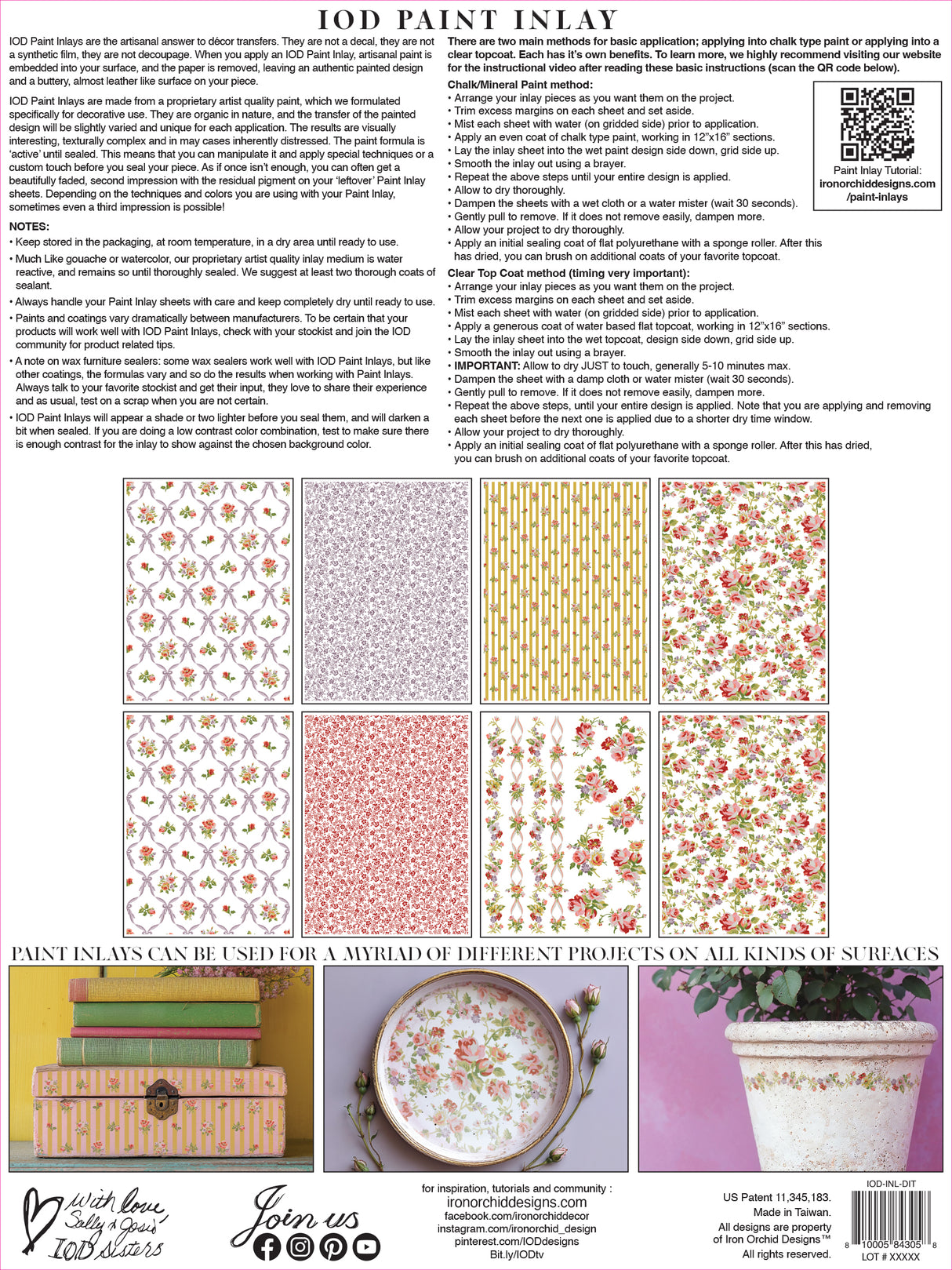 Ditsy Blooms IOD Paint Inlay