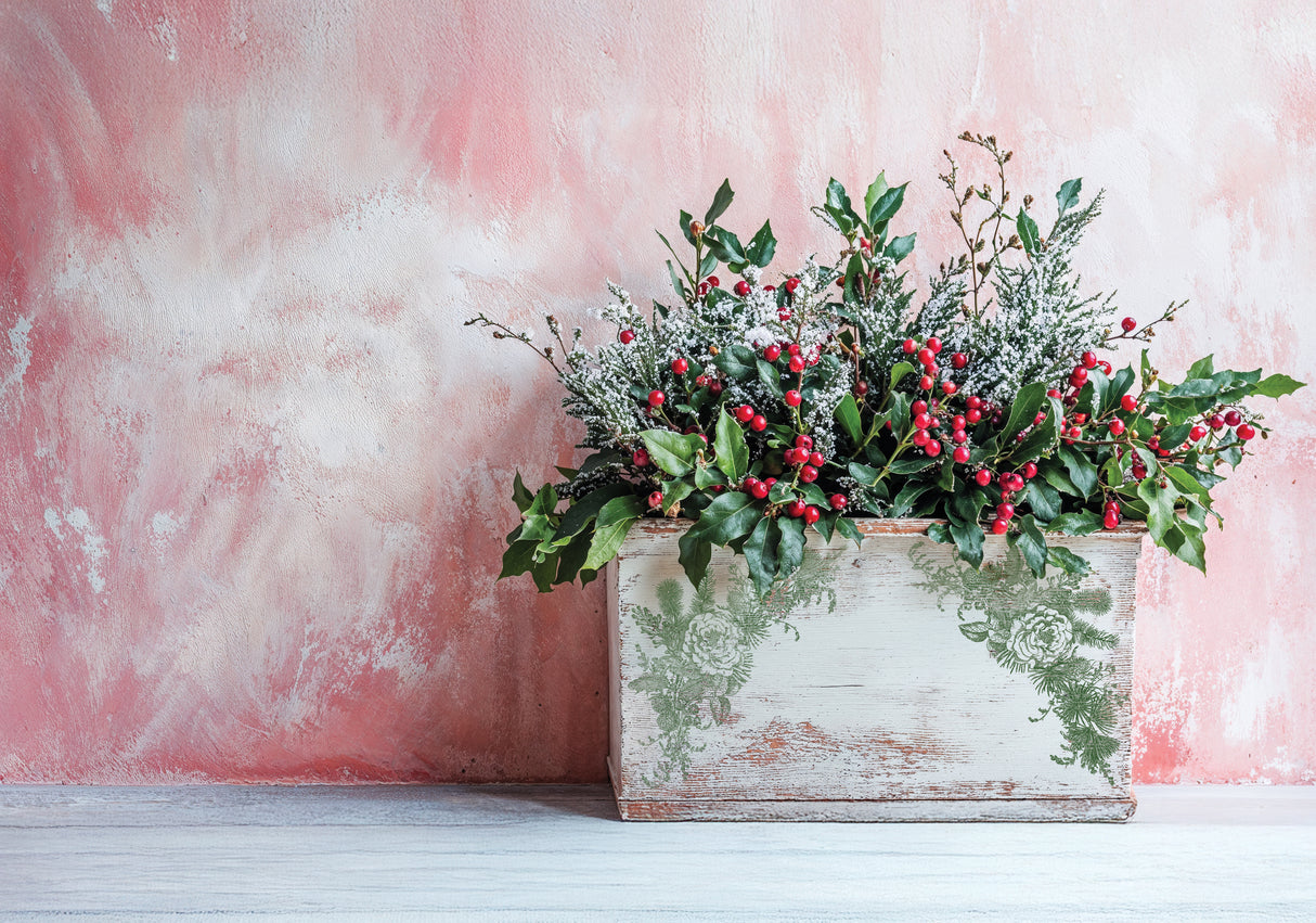 Holly & Pine IOD Decor Stamp