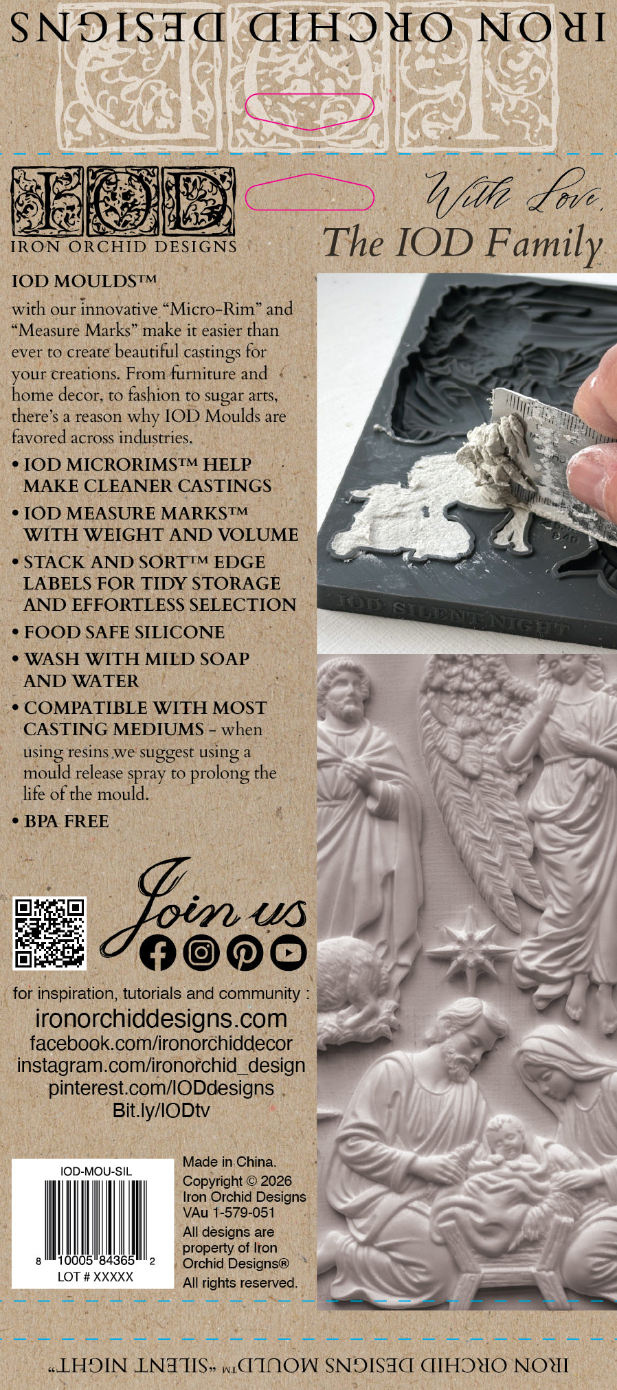 Silent Night IOD Decor Mould