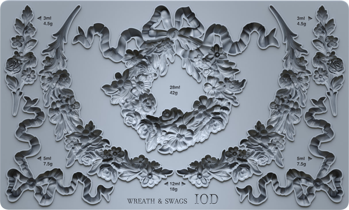 Wreath & Swags IOD Decor Mould