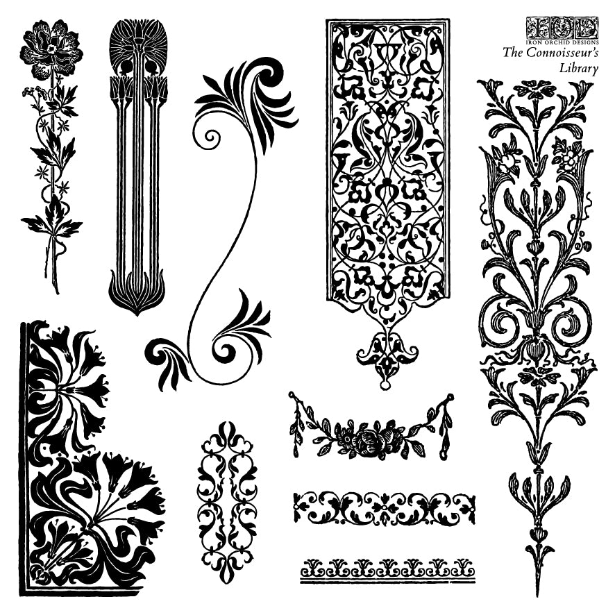 The Connoisseur’s Library IOD Decor Stamp