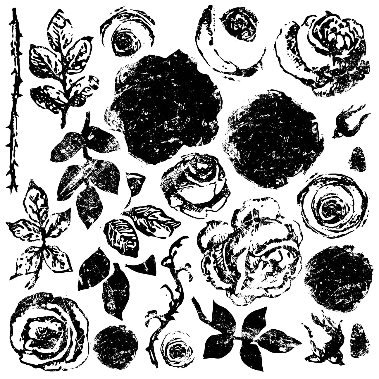 Painterly Roses IOD Decor Stamp