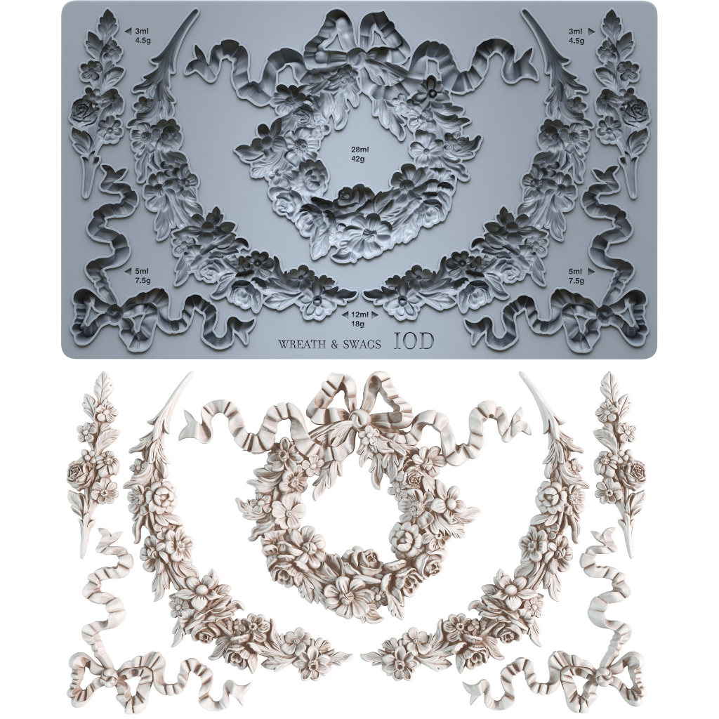 Wreath & Swags IOD Decor Mould
