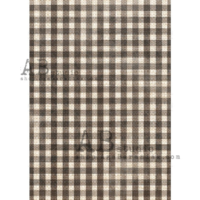 AB Studios Black and Tan Plaid A4 Rice Paper