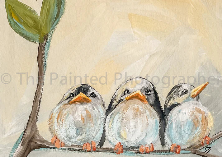 3 Baby Birds - Decoupage Rice Paper