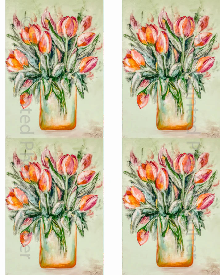 3x5 Tulip Dreams - Decoupage Rice Paper