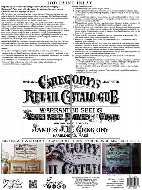 Gregory's Catalogue IOD Paint Inlay