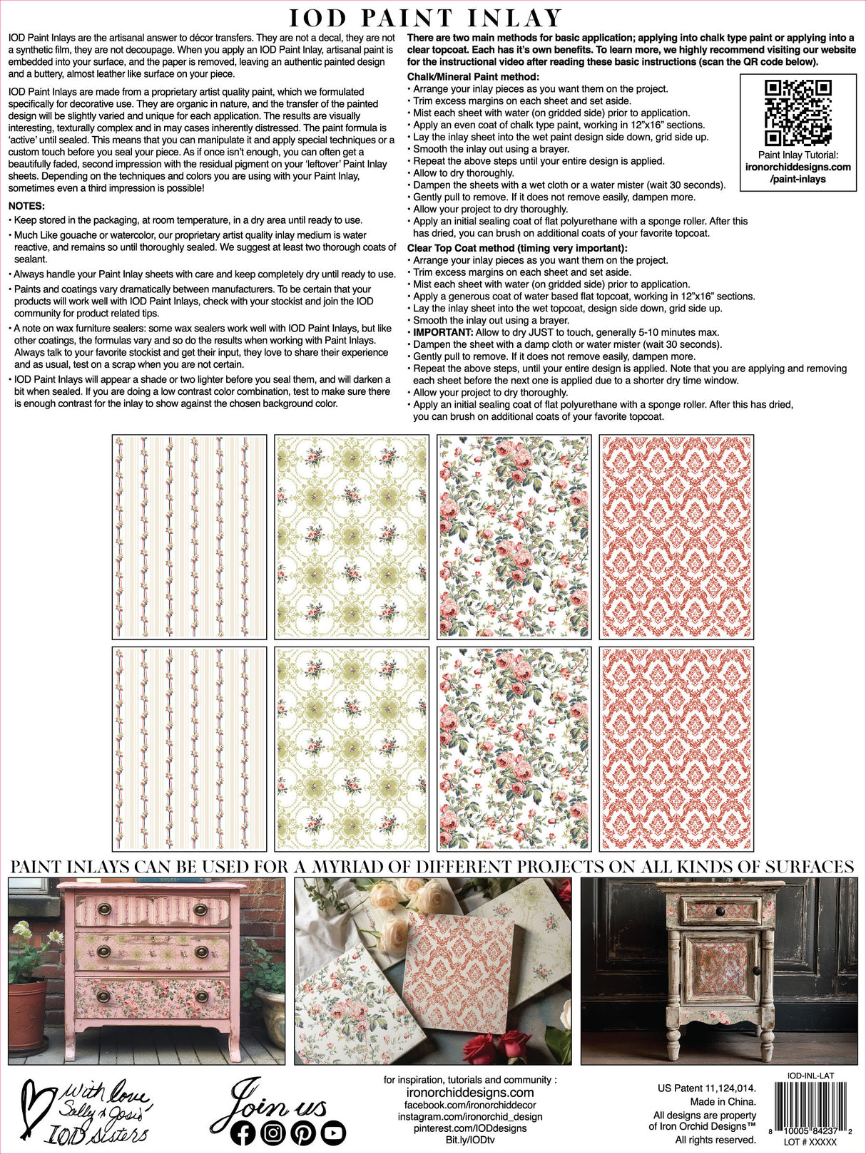 Lattice Rose IOD Paint Inlay