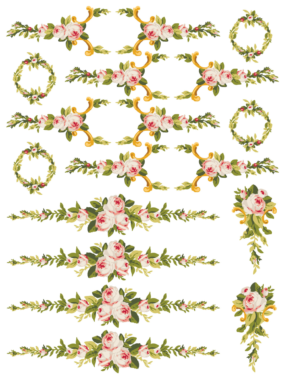 Petite Fleur Pink IOD Paint Inlay