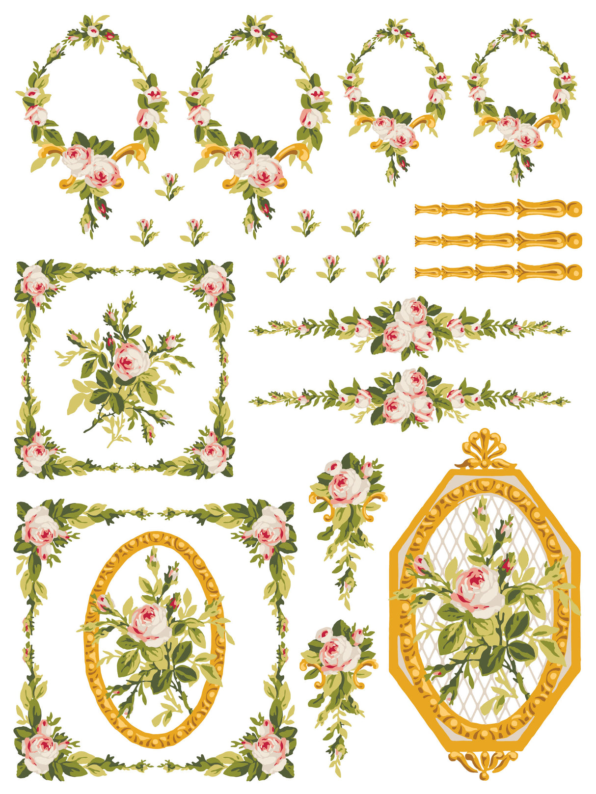 Petite Fleur Pink IOD Paint Inlay