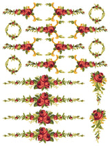 Petite Fleur Red IOD Paint Inlay