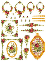 Petite Fleur Red IOD Paint Inlay