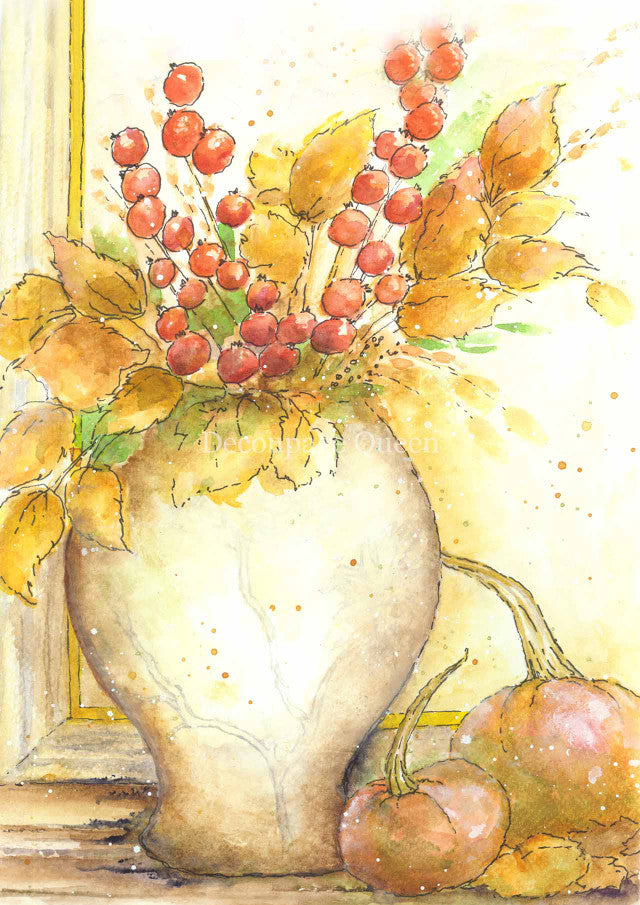 Decoupage Queen Rice Paper - Ellen J Goods - Gathered Leaves