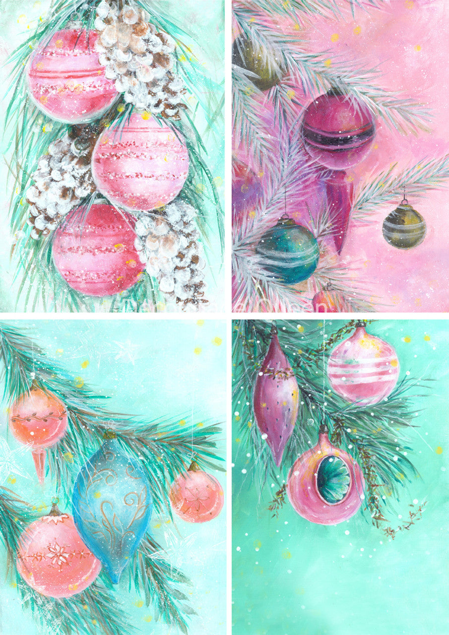 Decoupage Queen Rice Paper - Ellen J Goods Retro Christmas 4 Pack