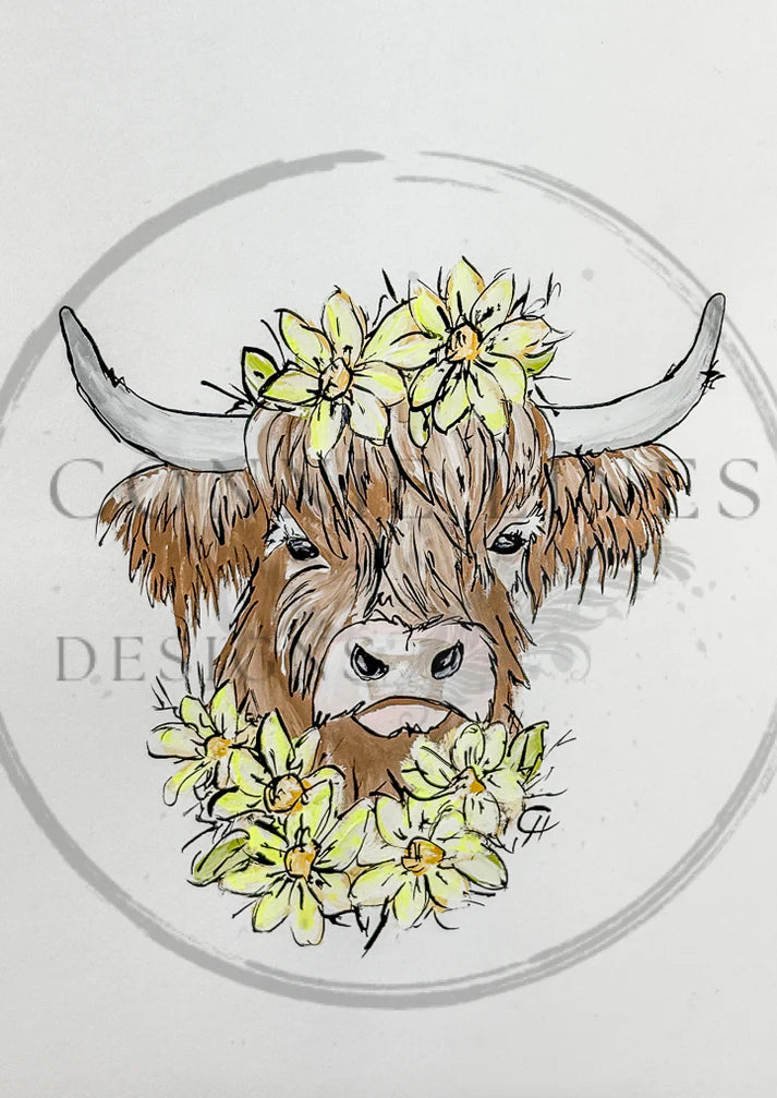 Highland Cow Franny - Decoupage Rice Paper