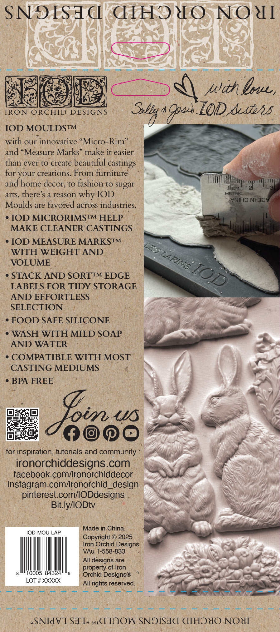 Les Lapins IOD Decor Mould