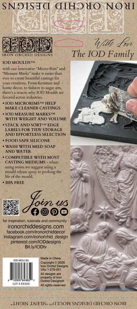 Silent Night IOD Decor Mould