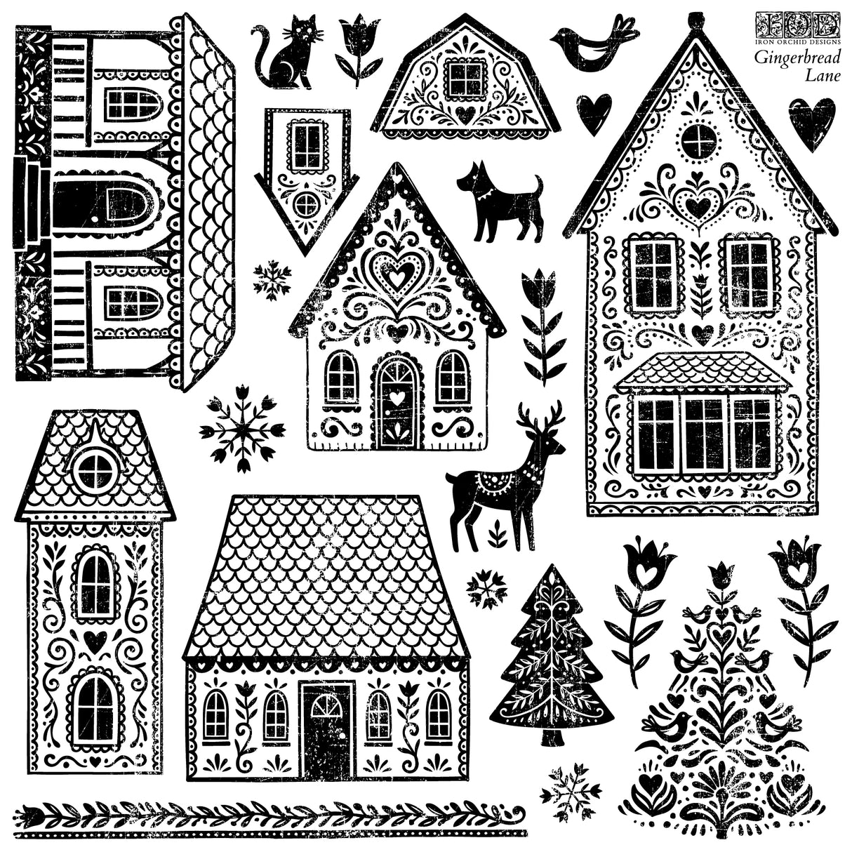 Gingerbread Lane IOD Decor Stamp