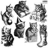 Christmas Kitties IOD Decor Stamp