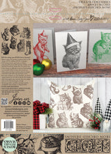 Christmas Kitties IOD Decor Stamp