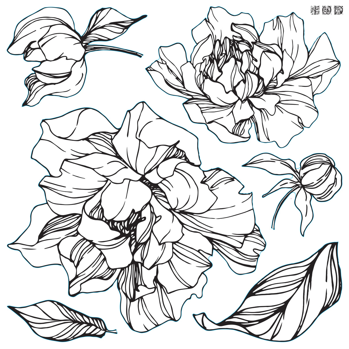 Peonies IOD Decor Stamp
