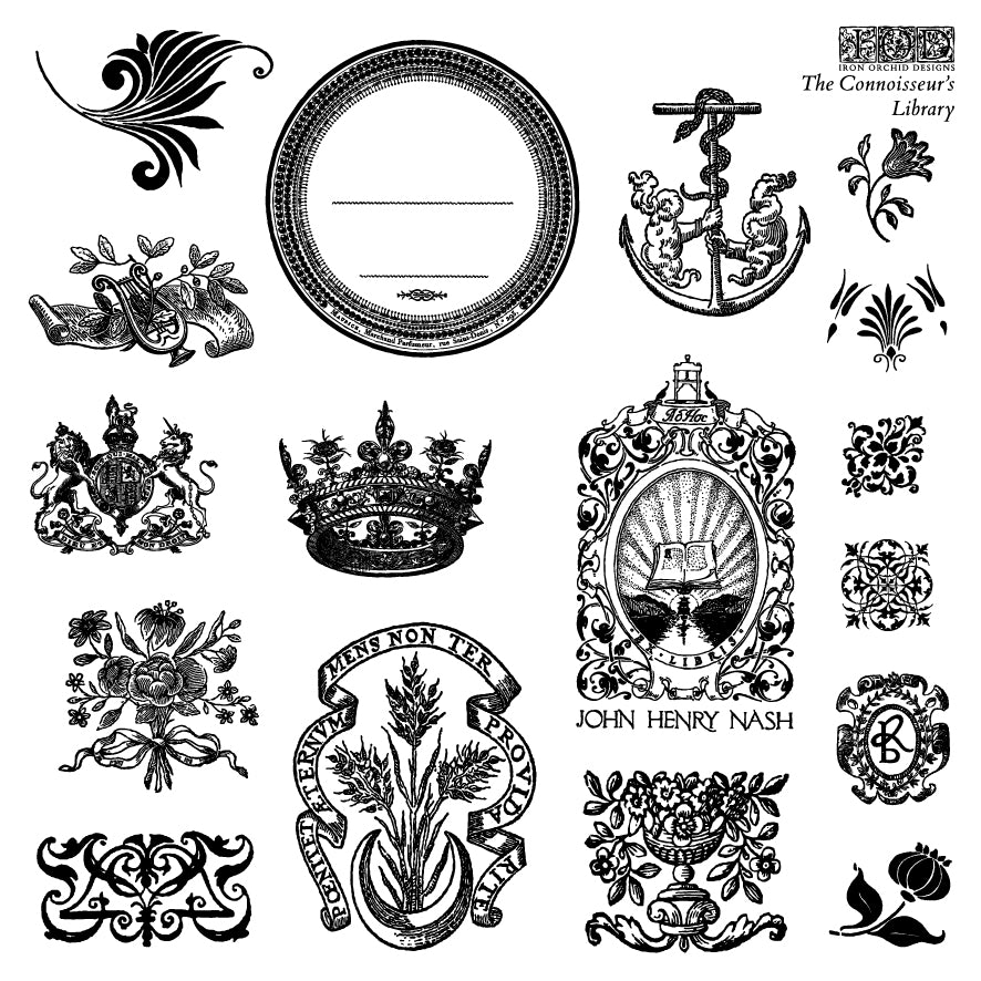 The Connoisseur’s Library IOD Decor Stamp