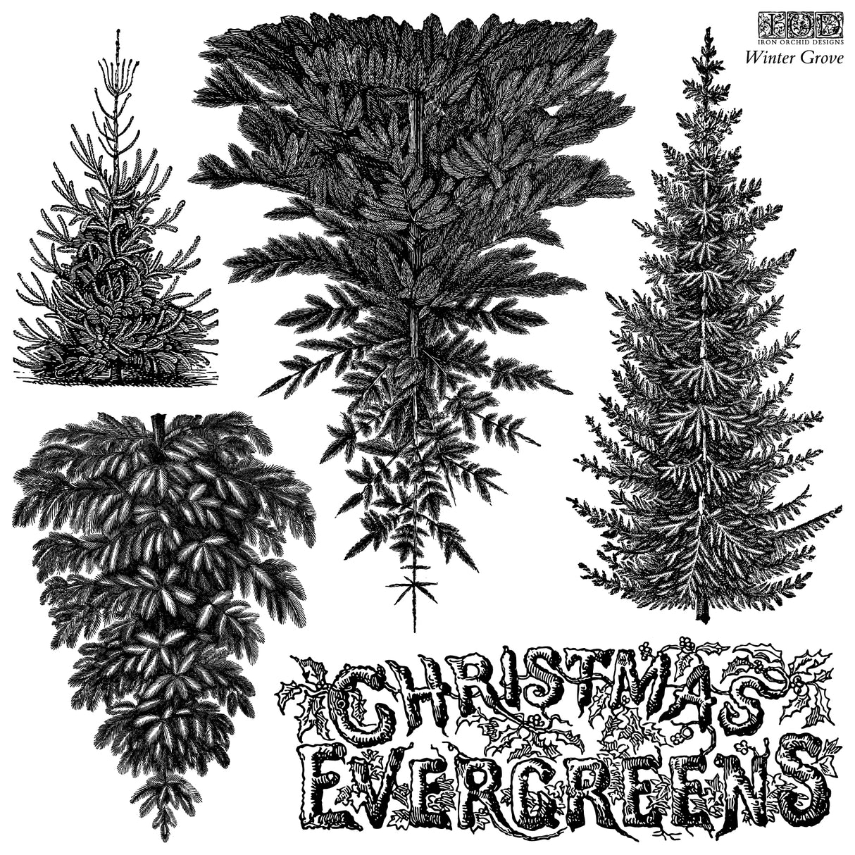 Winter Grove IOD Decor Stamp
