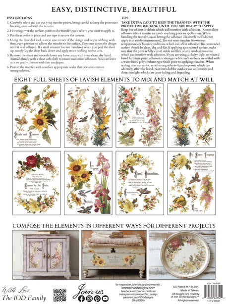 Flowers by the Poets IOD Transfer