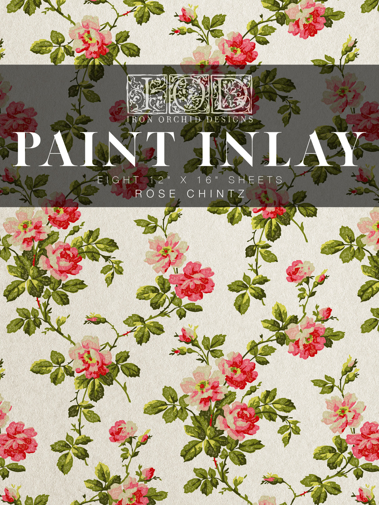 Rose Chintz IOD Paint Inlay